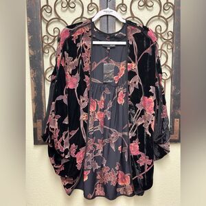 Fate by LFD black cardigan with flowers
